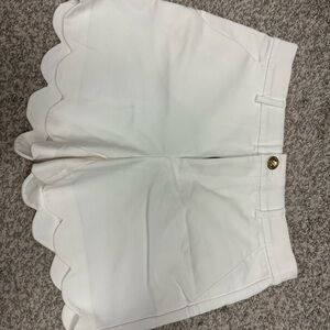 Lilly Pulitzer White High Waist Scalloped Shorts